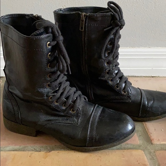 Madden Girl Shoes Madden Girl Leather Combat Boots Poshmark